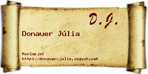 Donauer Júlia névjegykártya